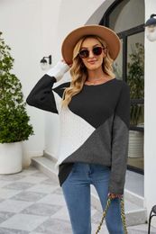Designer women's clothing Autumn/Winter Personalized Round Neck Colored Women's Knitwear Loose Large Pullover Sweater cardigans for Women warm cardiganAPY2
