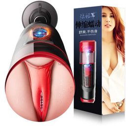 Masturbators Fully Automatic Telescopic Rotary Voice Male Massage Real Vagina Device Fun Exercise Adult Products Sexy Toy Masturbation Cup 18