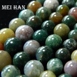 Lucite Meihan Wholesale Natural 412mm Indian Agate Smooth Loose Beads for Jewellery Making Design Diy Stone or Gift