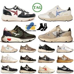 Wholesale Leather Suede Handmade Italy Brand Trainers Camouflage Designer Casual Shoes Running Sole Vintage Glitter Luxury Ivory Star Mens Flat Sneakers