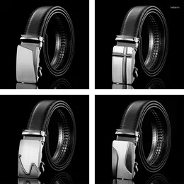 Belts Fashion Mens Business Style Belt Black Leather Strap Male Automatic Buckle For Men Top Quality Girdle Jeans