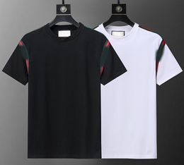 Summer Fashion Simple black letter-print T-shirt Pair of top white men's T-shirt Casual loose women's T-shirt Asian size M-3XL1