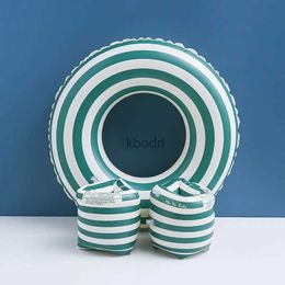 Other Pools SpasHG Children Inflatable Swimming Ring Pool Float Arm Circle for Kid Adult Vintage Striped Swimming Lap Set Pool Party Swim Equipment YQ240129