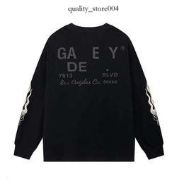 Galleries Sweatshirts Same Dept T Shirts Rapper Mens Designer Letter Flame Print High Street Women's Long Sleeve T-Shirt 784