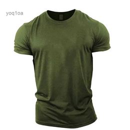 Men's T-Shirts Men's Army green T-Shirts Short Sleeve Summer Loose Casual Sports Gym Tops Round-Neck Solid Color Big Size Male Tee 6XL Top