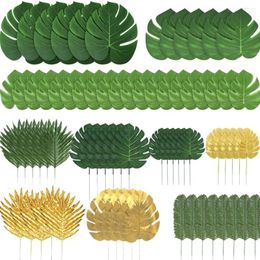 Decorative Flowers Artificial Tropical Palm Leaves Hawaiian Luau Jungle Safari Animal Theme Party Supplies Birthday Wedding Baby Shower