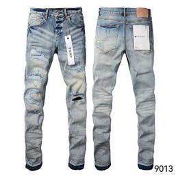 High-end Quality Purple Jeans Men's Jeans Designer Jeans Men's Black Pants Retro street casual sweatpants Jogging pants 9013