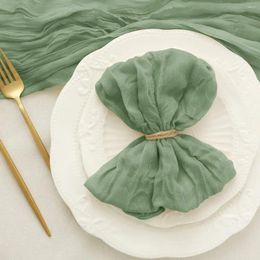 Table Napkin 6PC Green Gauze Cheesecloth Placemat Setting Dining Wedding Party Banquet Christmas Banquets Arches Cake Decor