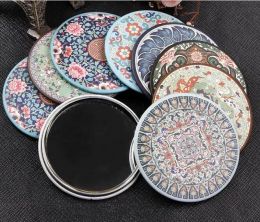 Mirrors 50pcs/lot Convenient Cute Cartoon Mini Portable Circular Hand Mirror Pocket Portable Makeup Tool