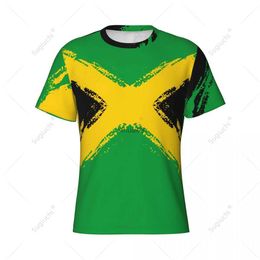 Men's T-Shirts Custom Name Nunber Jamaica Flag Color Men Tight Sports T-shirt Women Tees jersey For Soccer Football Fans