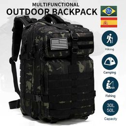 Hiking Bags 30L/50L 3P Tactical Backpack for Men Women Camping Hunting Accessories Military Camouflage Assault Bag Army Molle Rucksacks YQ240129