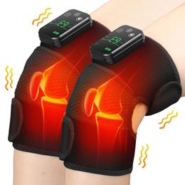 Eletric Knee Temperature Massager Leg Joint Heating Pad Vibration Massage Elbow Brace Thermal Therapy Arthritis Pain Relief 240122