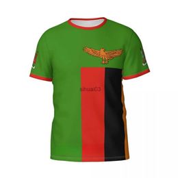 Men's T-Shirts Custom Name Number Zambia Country Flag 3D T-shirts Clothes T shirt Men Women Tees Tops For Soccer Football Fans Gift US Size