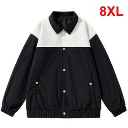 Men's Jackets Harajuku Jacket Men Plus Size 8XL Caots Fashion Casual Color Blocking Patchwork Coat Male Button Big