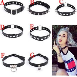 Adult Toys Sexy Leather Punk Rivets Necklace Accessories For Fetish Collar Bondage Role Play Couples Flirting Men Women Gay Party Gift