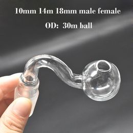 Wholesale Glass Oil Burner Pipe Smoking Pipes 14mm 18mm Male for Rig Water Bubbler Bong Adapter Tobacco Nail Bent Shape Design Banger Nails Cheapest Price