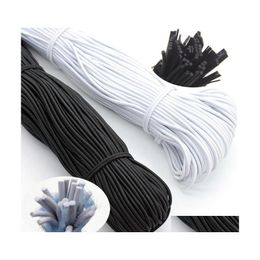 Sewing Notions Tools High Quality Round Elastic Band Cord Elastics Rubber White Black Stretch Rope For Sew Garment Diy Accessories Dh5Lc