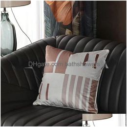 Pillow Case Pillowcase American High-Grade Printed Pillow Model Room Office Living Sofa And Bedside Decoration Without Pillows Core Dr Dhzsg