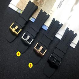 28mm Black nature Rubber silicone Watchband Men Watch Band For strap for belt offshore oak on12262