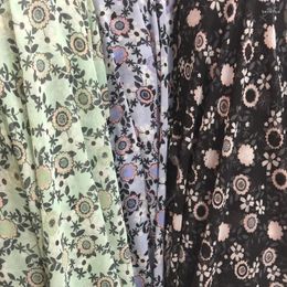 Clothing Fabric 2024 Tissus 75 D Viscous Floral Printed Chiffon Japan And South Korea Style False Dress Cloth Emulation Silk Material