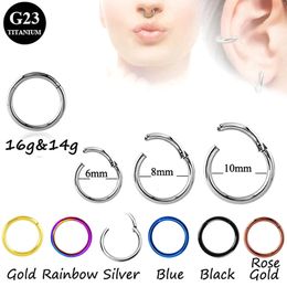 BOG 60PCS G23 Hinged Segment Ring Septum Clicker Nose Lip Nipple Ear Cartilage Tragus Piercing Jewelry 240127