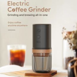 Mills New Upgrade Portable Electric Coffee Grinder Automatic Coffee Beans Grains Grinding Coffee Maker Dripper Machine USB Charging