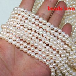 Crystal wholesale(AA+High quality) 67mm 78mm 910mm Natural Freshwater White Pearl Round Beads 15" For Jewellery Making(F00203)