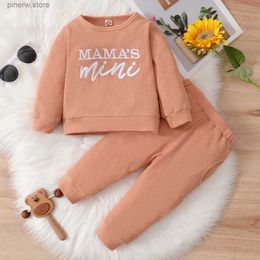 Clothing Sets 3-24 Months Toddler Baby Girl 2PCS Clothes Set Embroidery Letters Long Sleeve Shirt + Pants Baby Girl Autumn Fashion Clothing