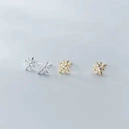 Stud Earrings WTLTC 925 Sterling Sliver Cubic Zircoina Star Minimal Small CZ Studs Mini Tiny Post For Women