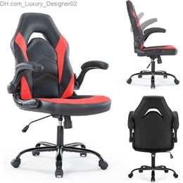 Other Furniture 2023 New Computer Gaming Office Chair with Lumbar Support and Flip-up Armrest Wheels Q240129