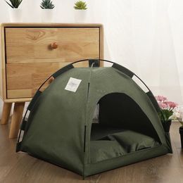 Tent Teepee with Cushion Kennel Indoor Nest Cat Bed for Kitten Puppy Cave Dog House Pet Sofa 240123