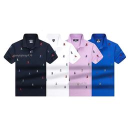2024 and Women's Designers Polos Two Letter Watercolour Print Casual High Quality Fashion Men's Wild Top 4-color Coffeem-3xl