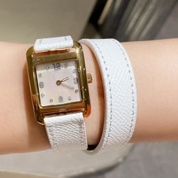 designer watches for women 23mm for women Mother of pearl shell dial Swiss quartz movement Double loop belt square face nantucket series ladies elegant gift