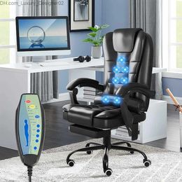 Other Furniture 7 Point Massage Gaming Chair Office Chair Executive Chair Desk PVC Chair Swivel Chair Ergonomic Adjustable with Remote Control Q240129