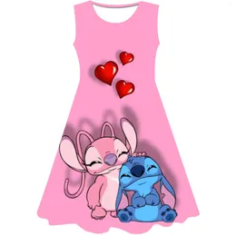 Girl Dresses Fashion Baby Girls Stitch Dress Summer Cartoon Princess Children's Clothing 0-10 Years