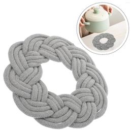 Table Mats Placemat Desk Household Woven Dining Pad Braided Cup Round Shape Insulated Pot Cotton Rope Cushion Dish