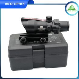 Trijicon Scope ACOG 4X32 Style Real Fiber Optic Rot oder Grün beleuchtetes Visier