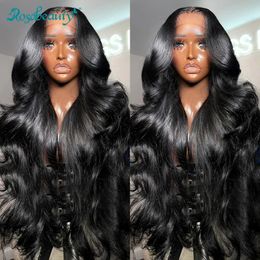 Rosabeauty HD 13 6 Transparent Body Wave Lace Frontal Wig 13 4 Front Human Hair 5 5 Ready To Wear Go Glueless 250 Density 240126