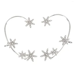 Backs Earrings 1 Pair Sparkly Rhinestones Snowflake Ear Cuff Earring Crystal Hook Jewelry