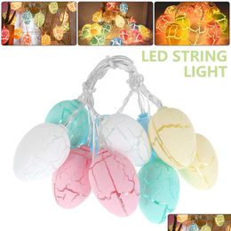 Party Decoration 10 Led Easter Eggs Light String Usb/Battery Powered Fairy Lights Home Tree Decor Lamps Festival Indoor Outdoor Orna Dhuy6