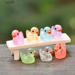 Other Table Decoration Accessories 1PC Mini Ducks Colourful Luminous Duck Ornament Miniature Figures Tiny Micro Fairy Garden Landscape Home Decor YQ240129