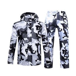 Camouflage Raincoat Women Men Suit Rain Coat Outdoor Hood Women's Raincoat Motorcycle Fishing Camping Rain Gear Men'2633