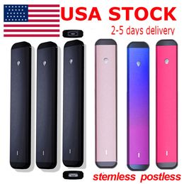 USA STOCK 1ml Empty Vape Pen Thick Oil Carts Snap in Tip Disposable E-cigarette Vaporizers Stemless Postless Ceramic Coil Rechargeable 280mah Battery D9 24Hours Ship