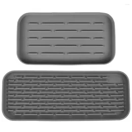 Table Mats Silicone Storage Tray Rectangle Bathroom Soap Holder Organizer Dish Drying Mat Vanity Counter