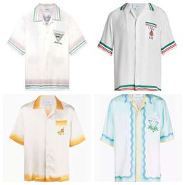 24ss Casablanca designer shirt Tennis Club loose fitting men's and women's versatile fashion casablanc short sleeves
