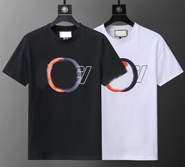 Summer Fashion Simple black letter-print T-shirt Pair of top white men's T-shirt Casual loose women's T-shirt Asian size M-3XL10