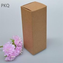 50pcs lot kraft paper Essential oil packaging box cosmetic packaging box brown card boxs Lipstick Perfume gift boxes266r
