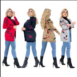 spring fall Women's desinger cardigans luxury casual loose long sweaters Colourful letters printed G Knitted sweater