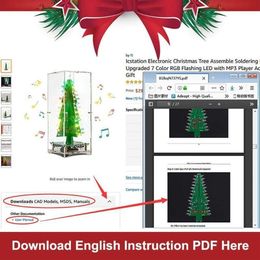 3D Christmas Tree Music Box Soldering Practice Project DIY Electronic Science Assemble Kit with 7 Colors Flash Light LAD1239E