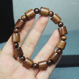 Strand African Rosewood Barrel Beads 12mm Bracelet With Spacer Black